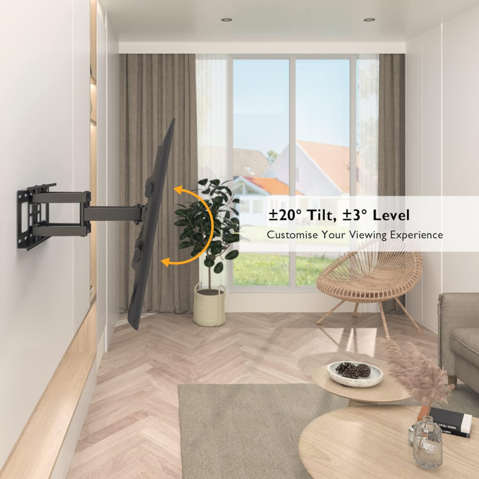 Suport TV de perete universal reglabil 32–80", pana la 60 kg, brat dublu extensibil si inclinabil [4]