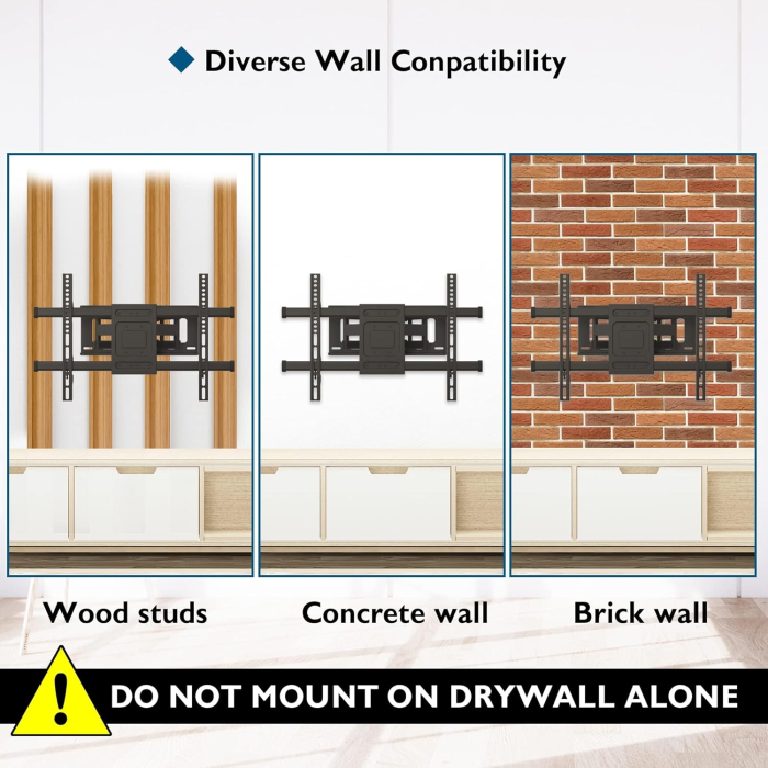 Suport TV de perete universal reglabil 32–80", pana la 60 kg, brat dublu extensibil si inclinabil [7]