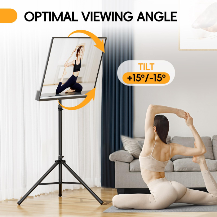 Suport TV Tripod pentru televizor 25–70 Inch, portabil, transportabil, Reglabil pe Inaltime, Inclinare ±15°, VESA 600x400, suporta 49 kg, foarte stabil, Negru [6]