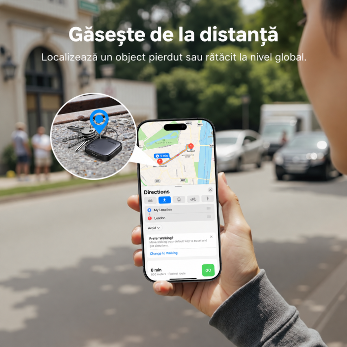 Tracker AirTag Bluetooth UGREEN® FineTrack compatibil Apple Find My (iOS), Set 4 buc, localizator obiecte cu baterie inlocuibila 2 ani, certificat Apple MFi [5]
