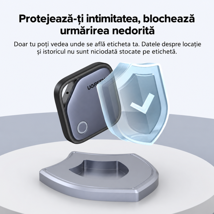 Tracker AirTag Bluetooth UGREEN® FineTrack compatibil Apple Find My (iOS), Set 4 buc, localizator obiecte cu baterie inlocuibila 2 ani, certificat Apple MFi [10]