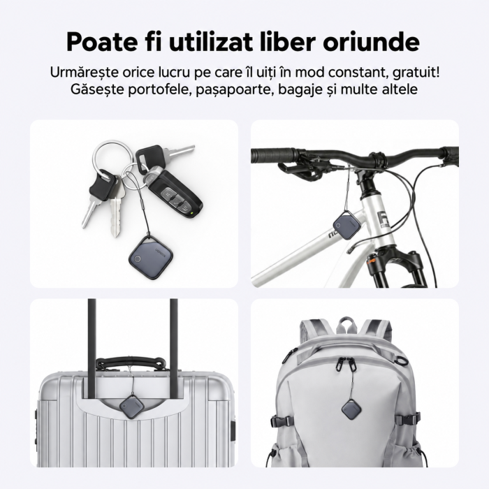 Tracker AirTag Bluetooth UGREEN® FineTrack compatibil Apple Find My (iOS), Set 4 buc, localizator obiecte cu baterie inlocuibila 2 ani, certificat Apple MFi [7]