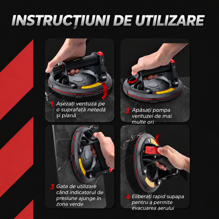 Set 2 Ventuze Profesionale cu Vacuum pentru Sticla si Gresie [5]