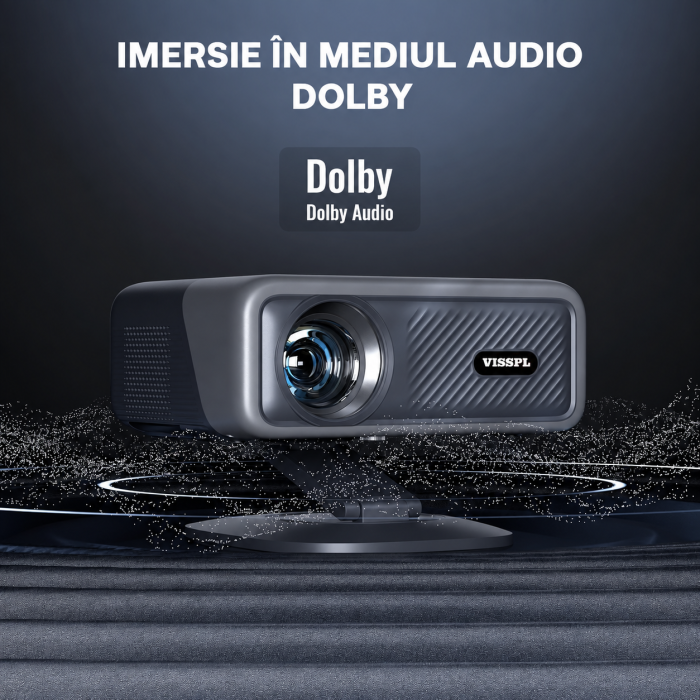 Videoproiector inteligent VISSPL® 4K – Netflix licentiat, Dolby Audio 3D, WiFi 6. [6]