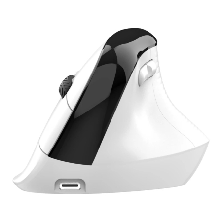 Accesorii PC, Laptop, Tablete & Telefoane - Mouse wireless AdyMel® ergonomic vertical – 2.4GHz + BT 5.0, 4000 DPI, reincarcabil, alb.