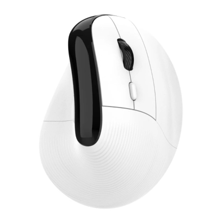 Mouse wireless AdyMel® ergonomic vertical – 2.4GHz + BT 5.0, 4000 DPI, reincarcabil, alb. [1]