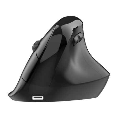 Mouse wireless AdyMel® ergonomic vertical – 2.4GHz + BT 5.0, 4000 DPI, reincarcabil, negru. [0]