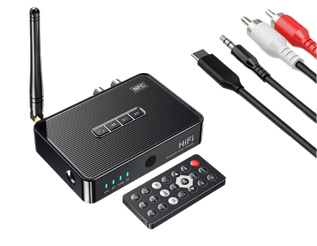 Accesorii PC, Laptop, Tablete & Telefoane - Adaptor audio Bluetooth AdyMel® – SD, USB, NFC, telecomanda, RCA, AUX 3.5 mm, acumulator, negru.