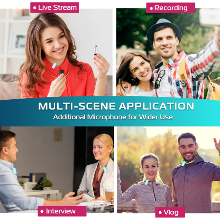 Lavaliera profesionala AdyMel® pentru iPhone 2 microfoane wireless, Lightning, cu carcasa incarcare, alba. [9]