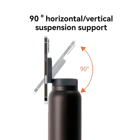 Sticla termos cu magnet AdyMel® – suport telefon, izolatie dubla, negru. [4]