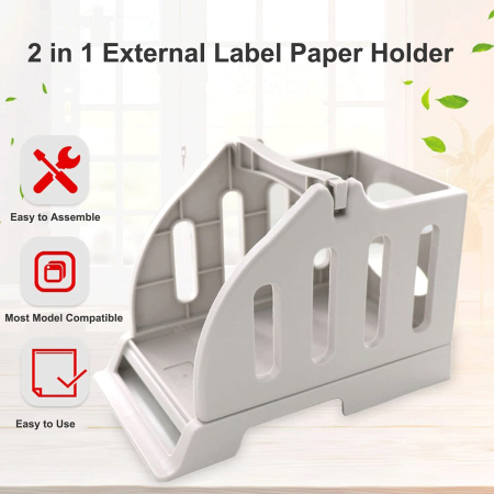 Suport etichete autoadezive 2 in 1 AdyMel® – pentru imprimanta termica, rola si stivuite, alb. [2]