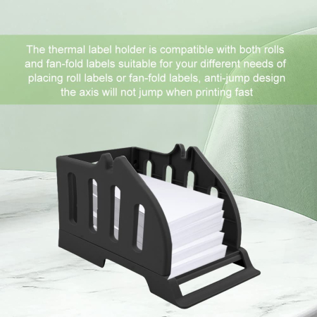 Suport etichete autoadezive 2 in 1 AdyMel® – pentru imprimanta termica, rola si stivuite, negru. [4]