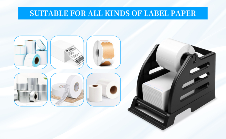 Suport etichete autoadezive 2 in 1 AdyMel® – pentru imprimanta termica, rola si stivuite, negru. [1]