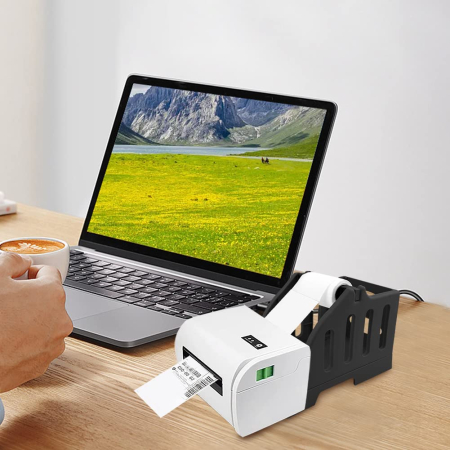 Suport etichete autoadezive 2 in 1 AdyMel® – pentru imprimanta termica, rola si stivuite, negru. [5]