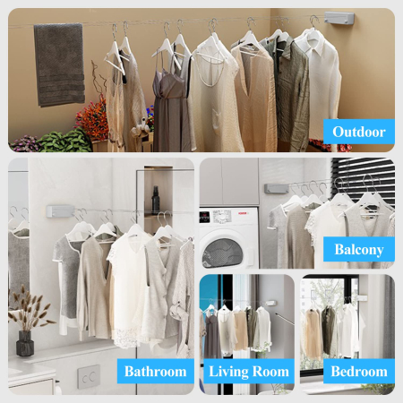 Uscator de rufe retractabil AdyMel® – 2 sfori otel, 4.2 m [4]