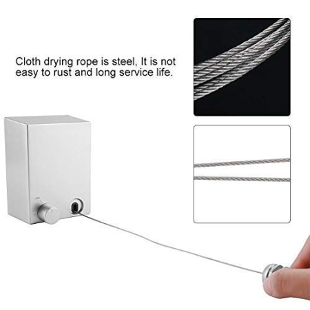 Uscator de rufe retractabil AdyMel® – sfoara din otel 4.2 m, 20 kg, gri. [2]