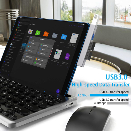 Adaptor USB Type C 4 in 1 AdyMel® – hub aluminiu cu 4 porturi USB, gri. [2]