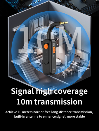 Adaptor Bluetooth 5.4 AdyMel® – jack 3.5 mm, receptor si transmitator audio, negru. [8]