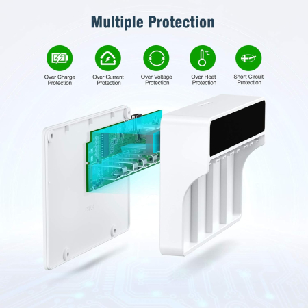 Incarcator baterii 9V HiQuick – pentru 4 acumulatori, afisaj LCD, incarcare rapida, alb. [5]