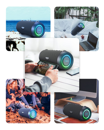 Boxa portabila profesionala MIFA® 60W – pure bass, HiFi, IPX7, RGB, 30h. [6]