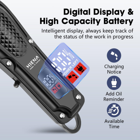 Masina de tuns profesionala Hiena Pro® – set 2 buc, reincarcabila USB, negru. [5]