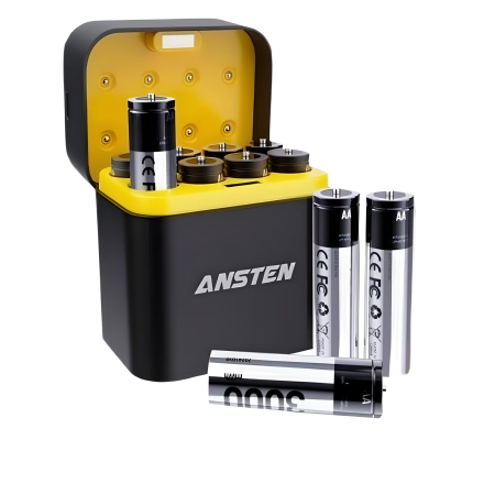 Baterii, acumulatori si incarcatoare - Incarcator baterii Ansten® – set 8 acumulatori AA Li-ion 1.5V, incarcare rapida.