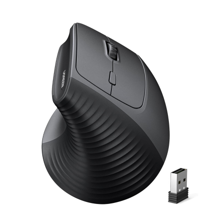 Accesorii PC, Laptop, Tablete & Telefoane - Mouse wireless UGREEN® M571 – ergonomic vertical, 2.4GHz, 4000 DPI.