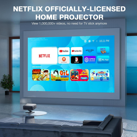 Videoproiector inteligent VISSPL® 4K – Netflix licentiat, Dolby Audio 3D, WiFi 6. [2]