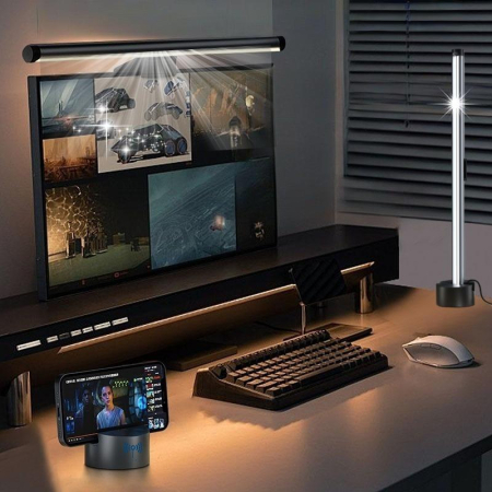 Accesorii Monitoare - Lampa monitor AdyMel® cu telecomanda RF – LED 42.5 cm, reglabila, gri.