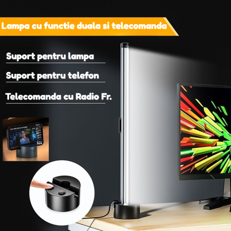 Lampa monitor AdyMel® cu telecomanda RF – LED 42.5 cm, reglabila, gri. [1]