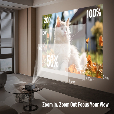 Videoproiector Android ZOOMCAT® – Netflix licentiat, Hifi Speaker, 4K Home Cinema. [8]