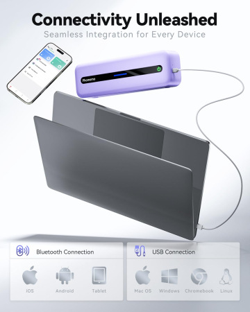 Imprimanta termica portabila Phomemo® M832 – autocolante termice 300 dpi, mov. [2]