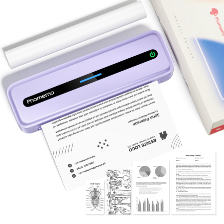 Imprimante - Imprimanta termica portabila Phomemo® M832 – autocolante termice 300 dpi, mov.