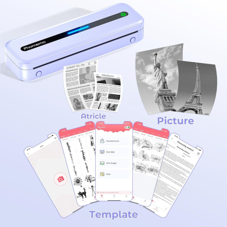 Imprimanta termica portabila Phomemo® M832 – autocolante termice 300 dpi, mov. [7]