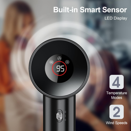 Uscator de par profesional – 500 milioane ioni negativi, motor 140.000 RPM, negru. [3]