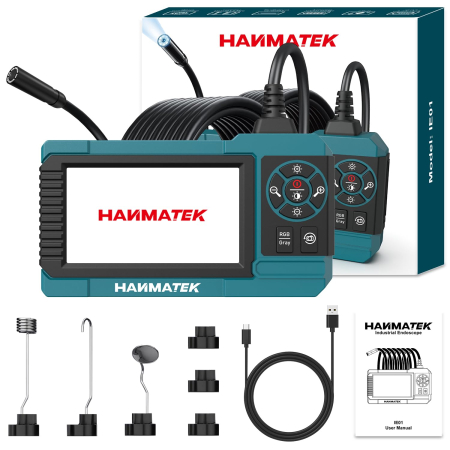 Auto & Biciclete - Endoscop industrial HANMATEK® 1080P – IP67, cablu 5 m, ecran 4,3", LED reglabil.