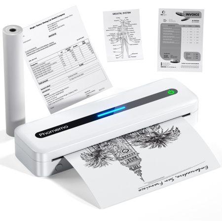 Imprimante - Phomemo M832 – Imprimanta portabila wireless A4, autocolante si etichete, alb.