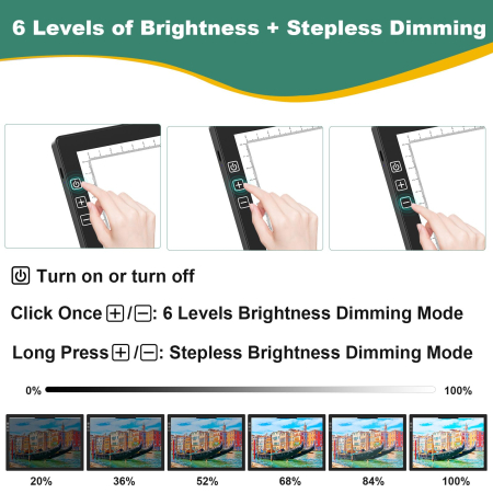 Placa de copiere A4 cu LED Adymel® – Diamond Painting, stand si geanta, negru. [5]