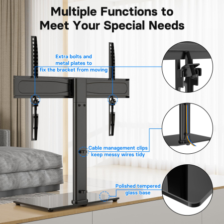 Suport TV Bontec® 26–65 inch – plat si curbat, VESA 600x400, multifunctional. [5]
