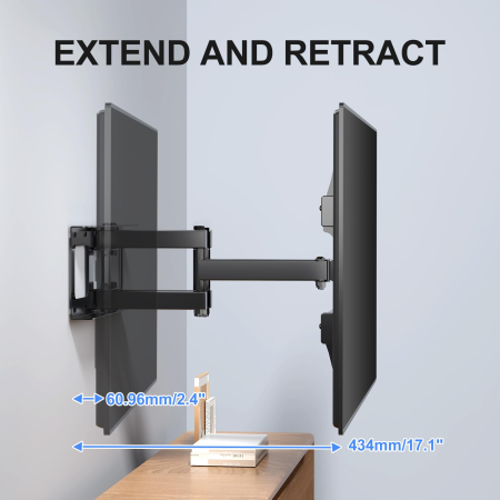 Suport TV Suptek® Premium – perete, 32–84 inch, VESA, inclinare si rotire, pana la 60 kg, negru. [6]