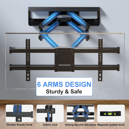 Suport TV Suptek® Premium – perete, 32–84 inch, VESA, inclinare si rotire, pana la 60 kg, negru. [2]