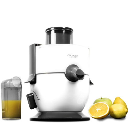 Electrocasnice pentru bucatarie - Storcator de fructe si legume Cecotec ExtremeTitanium 19000, 650 W, 2 viteze + Turbo, recipient suc 950 ml, negru