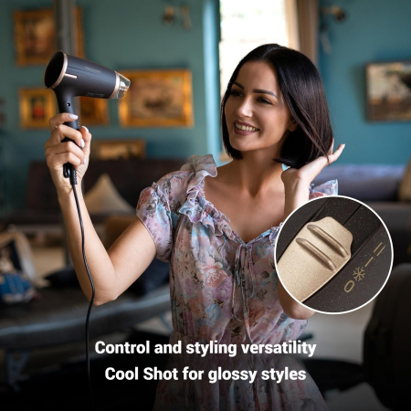 AM255 - Uscator de Par portabil ProfiCare® 1400W, Compact si Pliabil, 2 Trepte, Aer Rece, Protectie Supraincalzire, Maro [3]