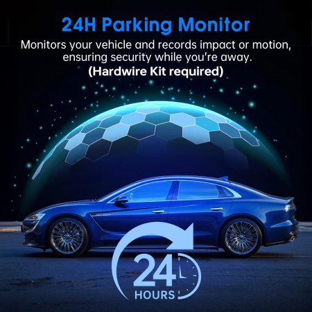 AM263 - Camera video auto fata si spate, camera dubla QHD 2.5K / 2560 x 1440P pentru masina, vedere nocturna superioara, inregistrare in bucla, ecran IPS de 3.39 inch, card de 64GB inclus, unghi larg de 160°, mod parcare 24h [4]