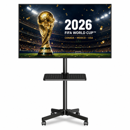 Accesorii TV & Monitoare - AM273 - Suport pentru televizor, stand TV 21-60 inch cu roti 360°, suporta greutate pana la 35 kg, VESA pana la 400 x 400 mm, inaltime ajustabila, bucatarie, living, dormitor, sala de sedinte, multifu