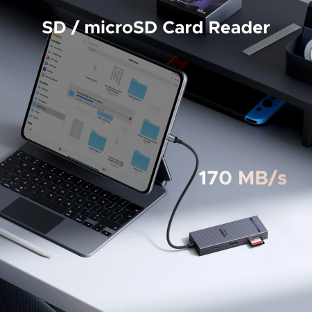 AM289 - Hub USB-C UGREEN Revodok Pro 108, 8 in 1 , HDMI 4K 60Hz, PD 100W, USB 3.2 10Gbps, cititor SD/TF, adaptor docking station pentru laptop MacBook, Windows, Android [4]