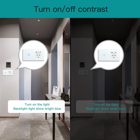 AM293 - Priza inteligenta Schuko cu intrerupator touch WiFi BSEED, USB si Type-C, control aplicatie Smart Tuya, compatibil Alexa Google Home, panou sticla, alb [4]
