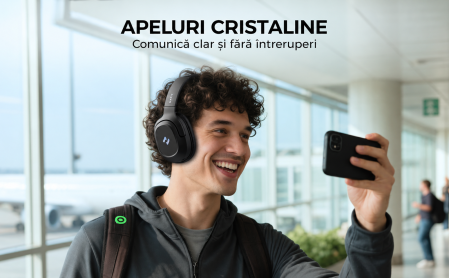 AM308 - Casti Wireless Over-Ear Bluetooth Havit® H612BT PRO cu Anulare Activa a Zgomotului, Aplicatie Mobila, Mod Equalizer, Latenta Redusa 60ms pentru Gaming, Bass Puternic, Pliabile, Autonomie 50 Ore, Negru [13]