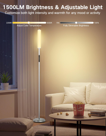 AM312 - Lampadar de podea RGBICW Smart LED, Gri [3]