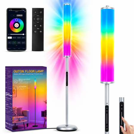 Casa & Birou - AM312 - Lampadar de podea RGBICW Smart LED, Gri